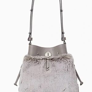 Kate Spade Gray Fur Shoulder Bag